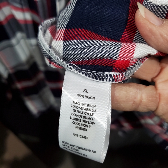 Tartan BLL NYC Shacket Shirt Dress Size XL NWT Red White Blue Plaid Holiday Wear - Picture 9 of 15